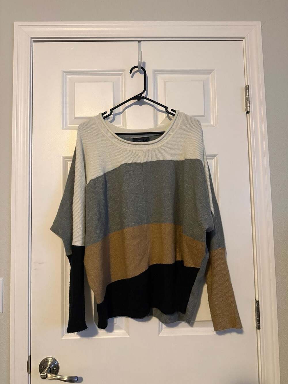 H Halston Colorblock Dolman Sleeve Sweater Size Large